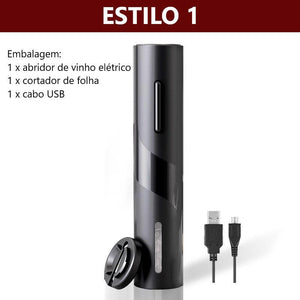 Abridores de vinho elétrico USB automático saca-rolhas vinho Shop MultMarcas