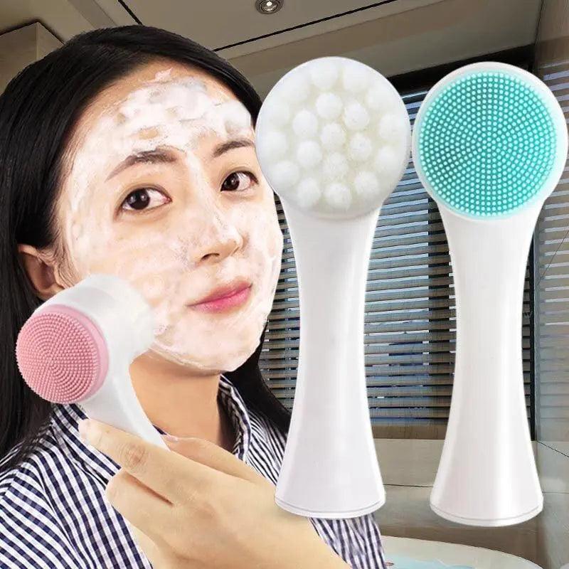 Escova de silicone dupla face para limpeza facial 2 em 1 Shop MultMarcas