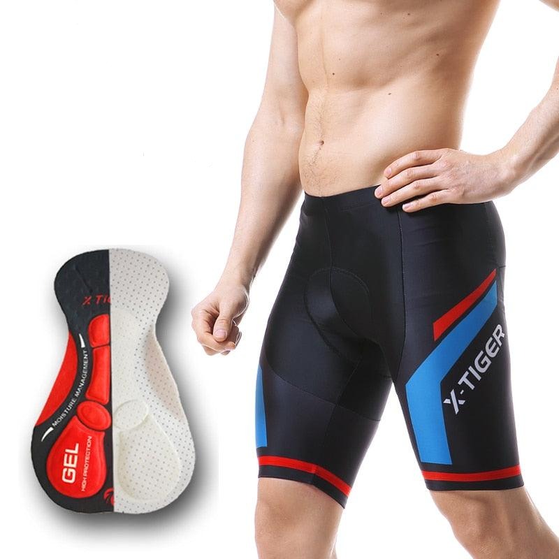 X-TIGRE-Anti-Slip Shorts de Ciclismo com Bolsos, 5D acolchoado