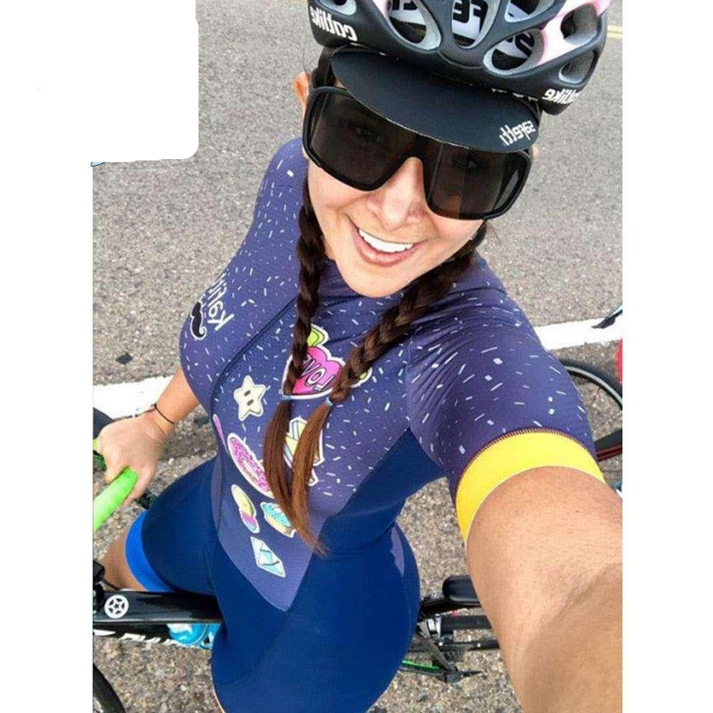 Macaquinho manga curta de Ciclismo para mulheres Shop MultMarcas