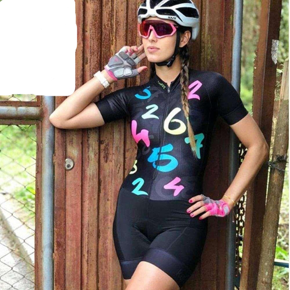Macaquinho manga curta de Ciclismo para mulheres Shop MultMarcas
