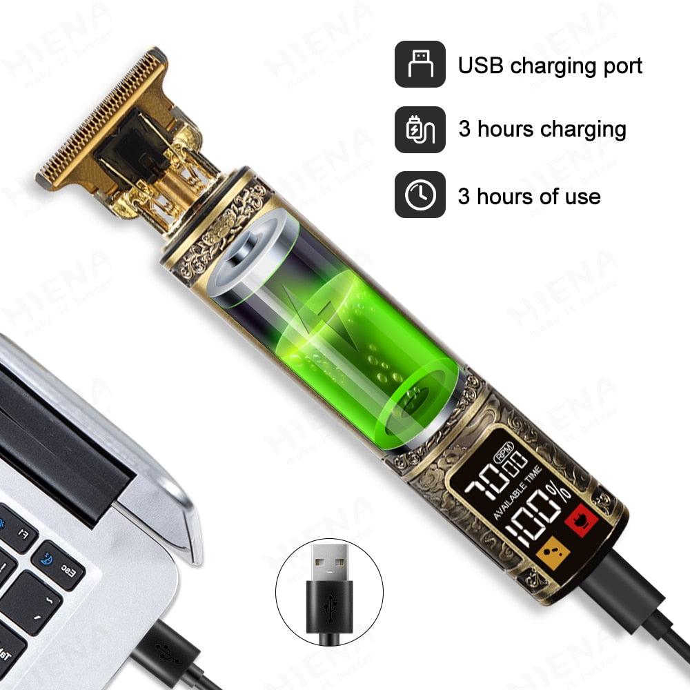 Máquina de corte de cabelo e barba elétrica USB T9 recarregável Shop MultMarcas