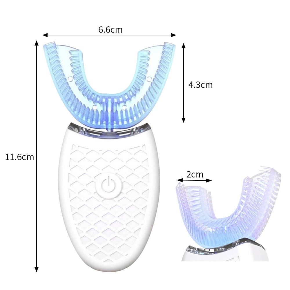 Escova de dentes elétrica 360 graus, tipo U, 4 modos Shop MultMarcas