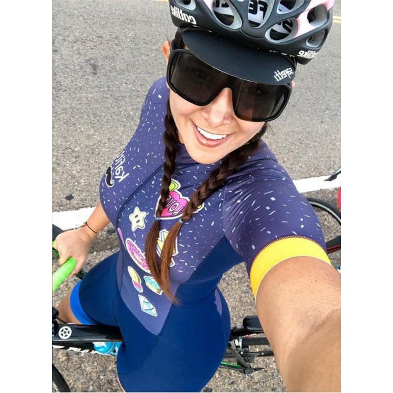 Macaquinho manga curta de Ciclismo para mulheres Shop MultMarcas