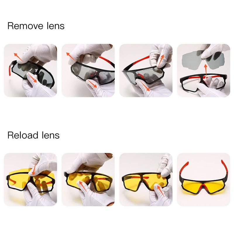 Óculos de sol com lentes polarizadas com 3 lentes para ciclismo Shop MultMarcas