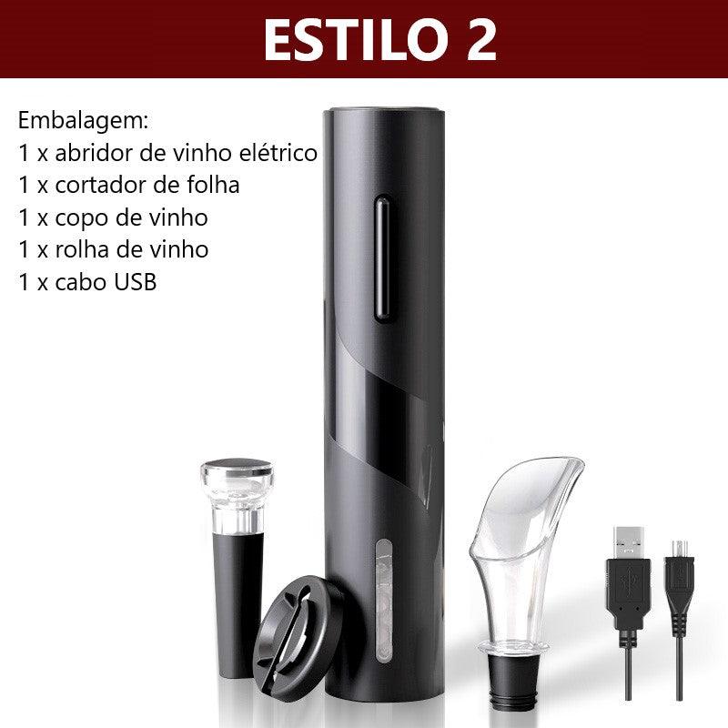 Abridores de vinho elétrico USB automático saca-rolhas vinho Shop MultMarcas